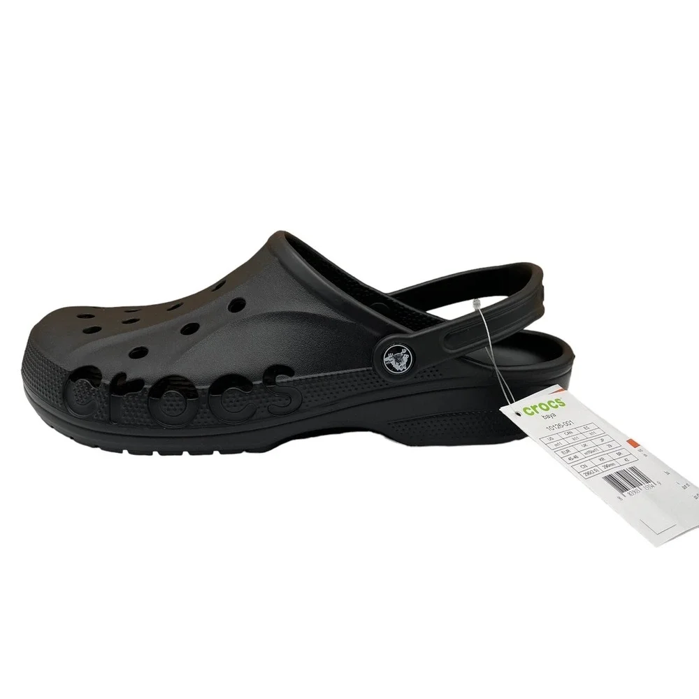 Crocs Baya Mens Slip on Clogs Size 11 Black Water Friendly Lightweight Comfort
